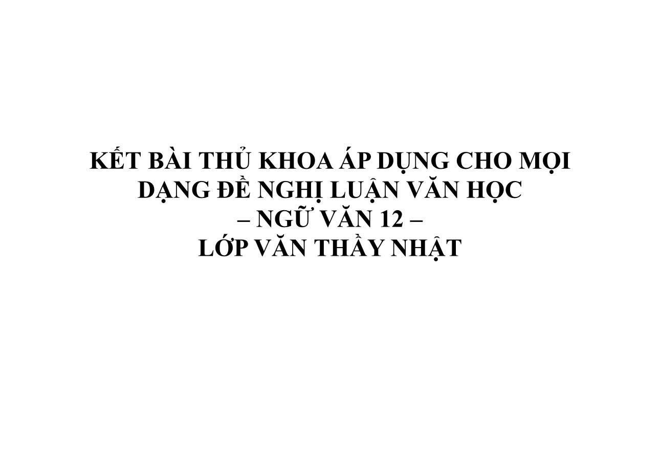 Ảnh minh họa cho KẾT BÀI VẠN NĂNG CHO MỌI BÀI NGHỊ LUẬN VĂN HỌCi