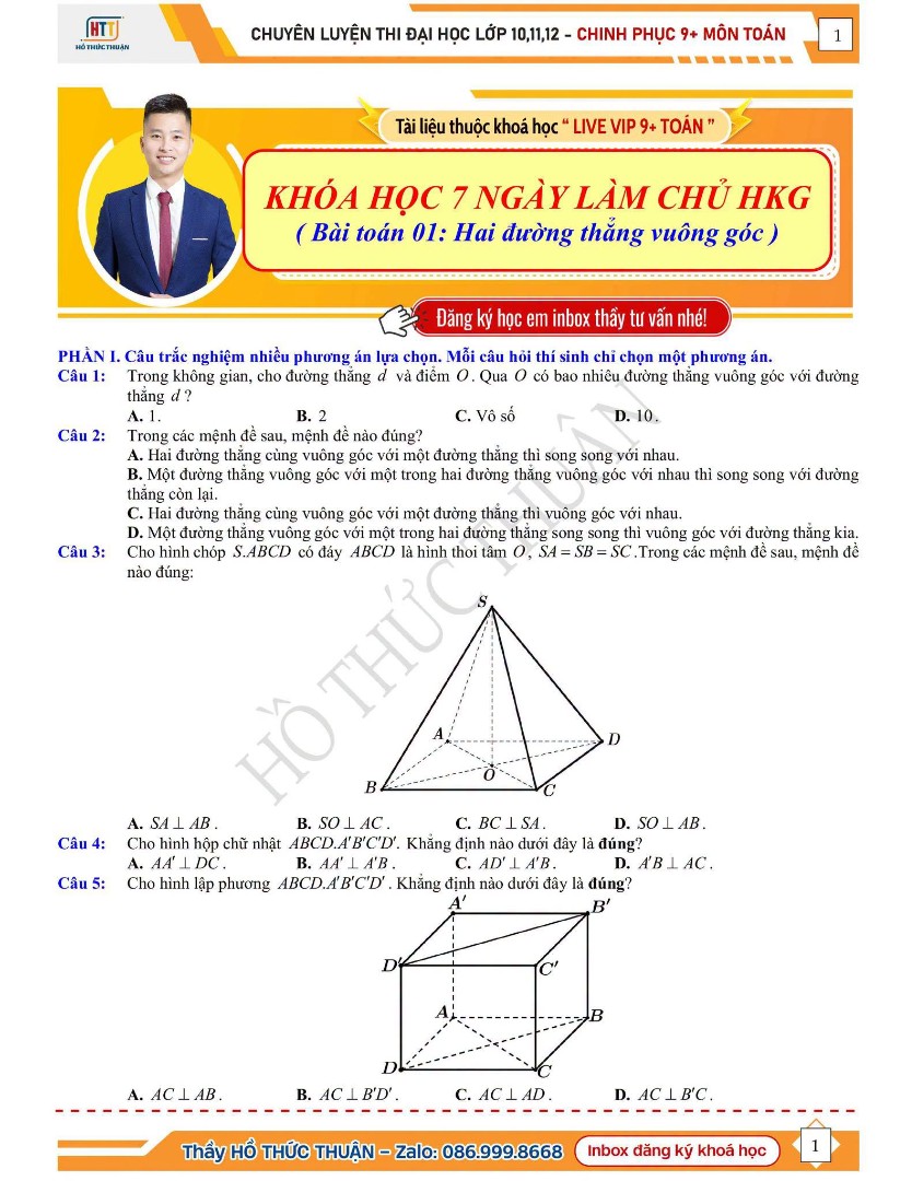 Ảnh minh họa cho HÌNH HỌC KHÔNG GIAN