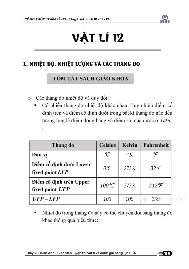 Ảnh minh họa cho Tổng hợp công thức ôn tập giữa HK1 - LÝ 12