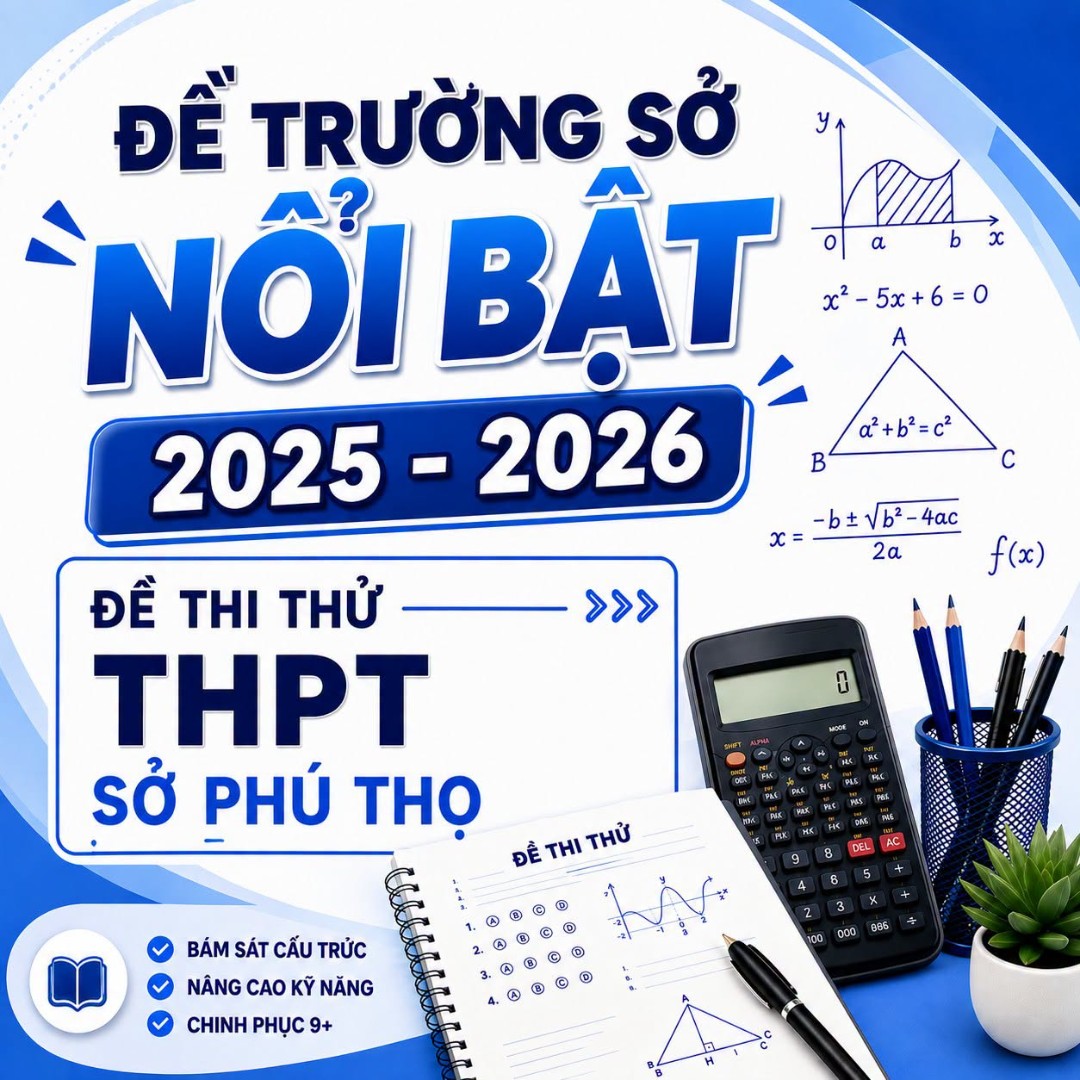 Ảnh minh họa cho ĐỀ THI THỬ TRƯỜNG THPT PHÚ THỌ