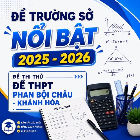 Ảnh minh họa cho [TÀI LIỆU ĐỀ TRƯỜNG SỞ NỔI BẬT] - Đề thi thử THPT Phan Bội Châu-Khánh Hòa