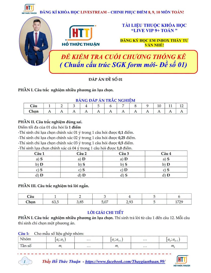 Ảnh minh họa cho 📢 TẶNG TÀI LIỆU – ĐỀ 01 CHƯƠNG THỐNG KÊ