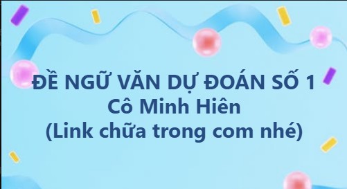 Ảnh minh họa cho ĐỀ DỰ ĐOÁN NGỮ VĂN SỐ 1