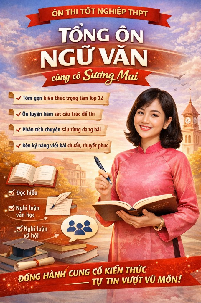KHÓA TỔNG ÔN NGỮ VĂN CÙNG CÔ SƯƠNG MAI