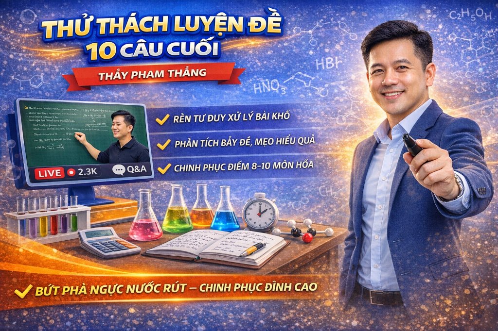 KHÓA HỌC THỬ THÁCH LUYỆN ĐỀ 10 CÂU CUỐI THẦY PHẠM THẮNG
