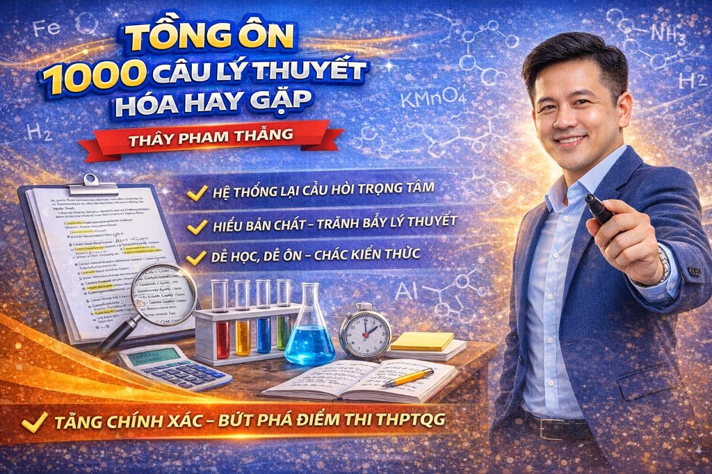 KHÓA HỌC TỔNG ÔN 1000 CÂU LÝ THUYẾT HÓA HAY GẶP THẦY PHẠM THẮNG