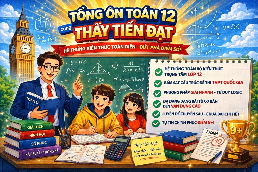 KHÓA HỌC TỔNG ÔN TOÁN 12 CÙNG THẦY TIẾN ĐẠT