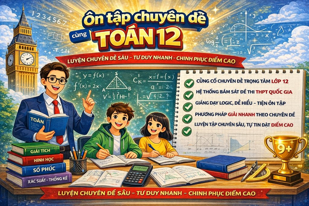 KHÓA HỌC ÔN TẬP CHUYÊN ĐỀ TOÁN 12 CÙNG THẦY ĐẠT