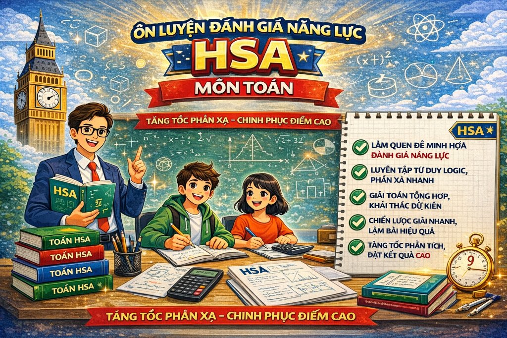 KHÓA ÔN LUYỆN ĐÁNH GIÁ NĂNG LỰC HSA MÔN TOÁN