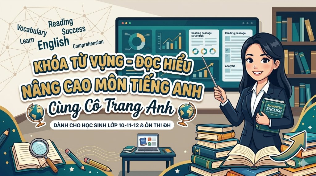KHÓA TỪ VỰNG - ĐỌC HIỂU NÂNG CAO MÔN TIẾNG ANH CÙNG CÔ TRANG ANH