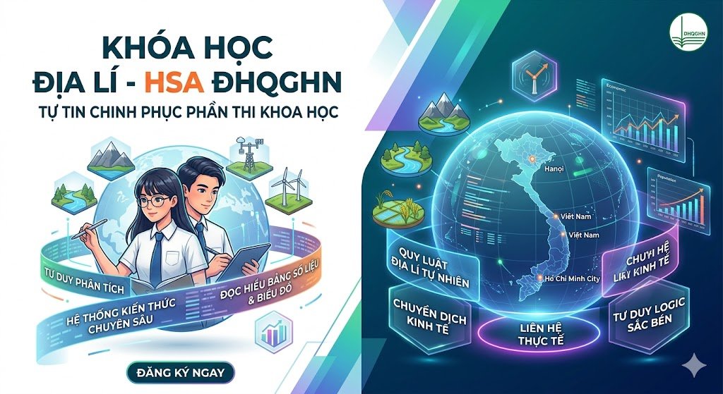 KHÓA HỌC ĐỊA LÍ - HSA ĐHQGHN