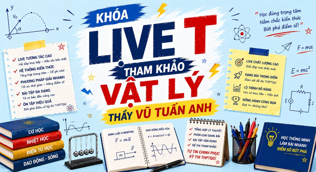 KHÓA LIVE T THAM KHẢO VẬT LÝ THẦY VŨ TUẤN ANH