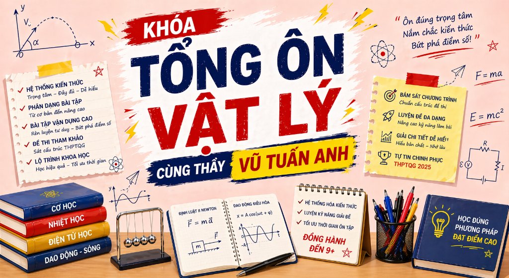 KHÓA TỔNG ÔN VẬT LÝ CÙNG THẦY VŨ TUẤN ANH