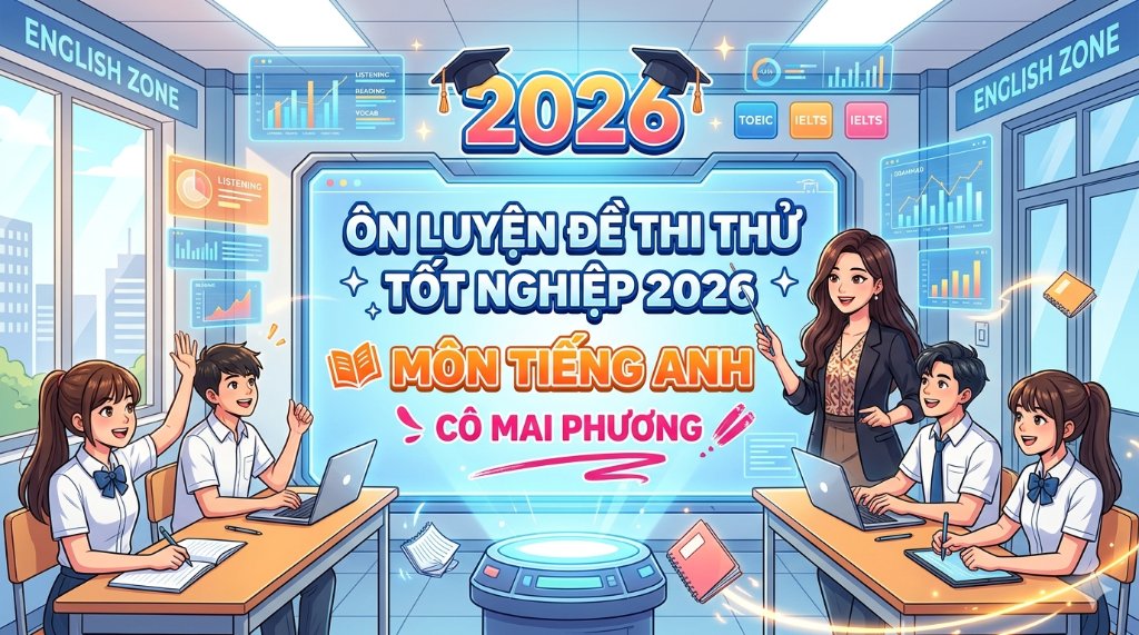 KHÓA ÔN LUYỆN ĐỀ THI THỬ TỐT NGHIỆP 2026 MÔN TIẾNG ANH CÔ MAI PHƯƠNG