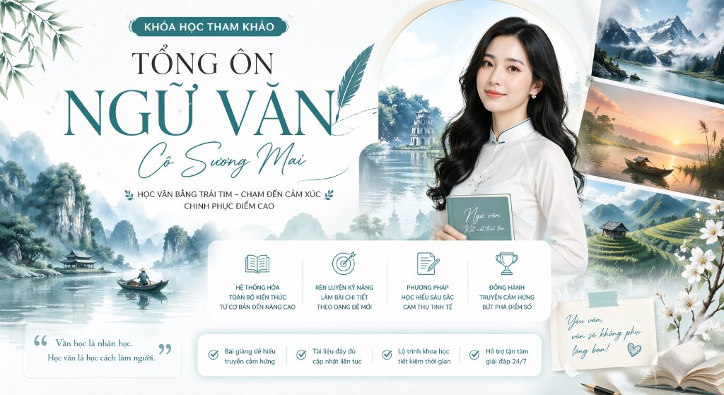 KHÓA THAM KHẢO TỔNG ÔN NGỮ VĂN CÔ SƯƠNG MAI