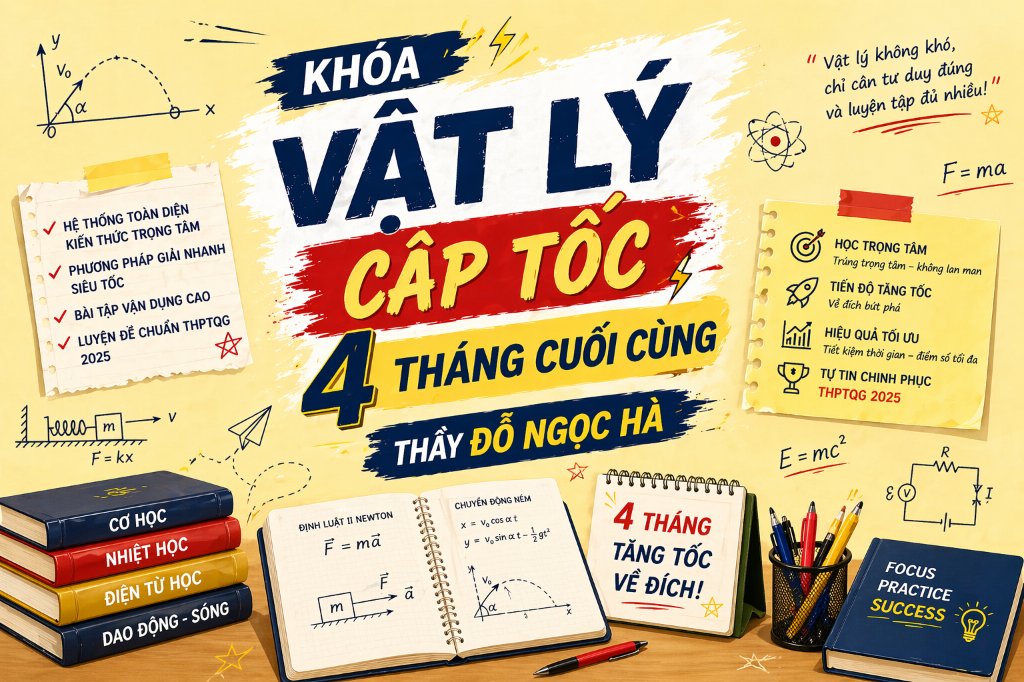 KHÓA VẬT LÝ CẤP TỐC 4 THÁNG CUỐI CÙNG THẦY ĐỖ NGỌC HÀ
