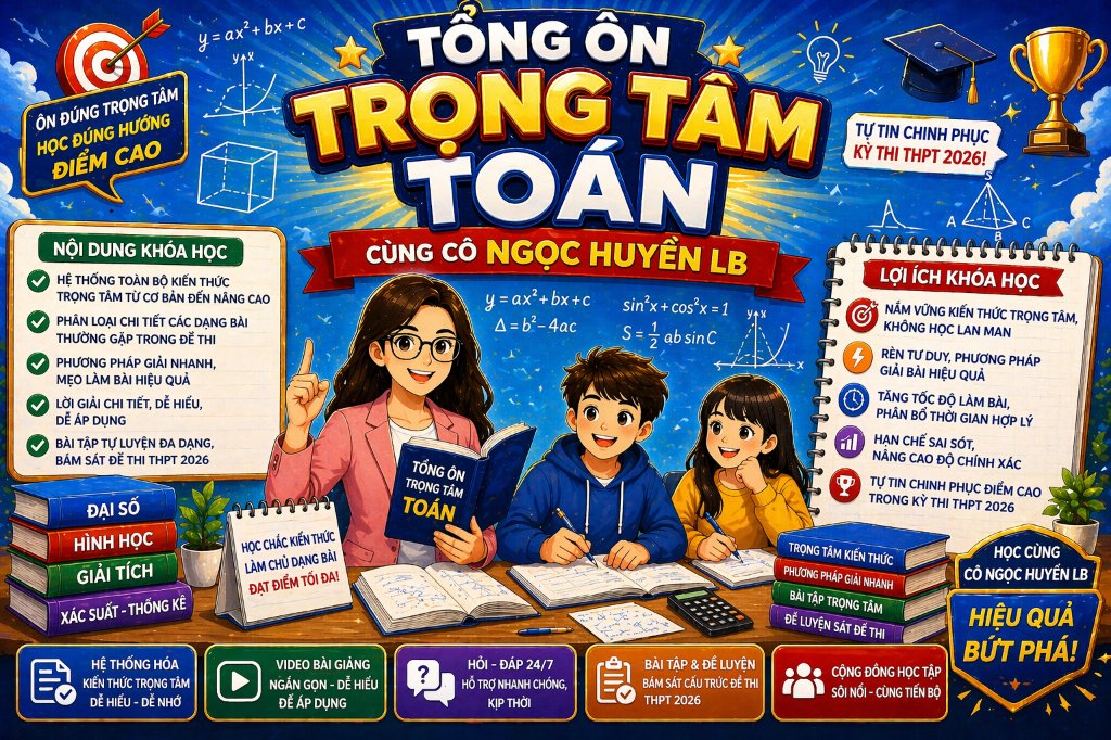TỔNG ÔN TRỌNG TÂM TOÁN CÙNG CÔ NGỌC HUYỀN LB