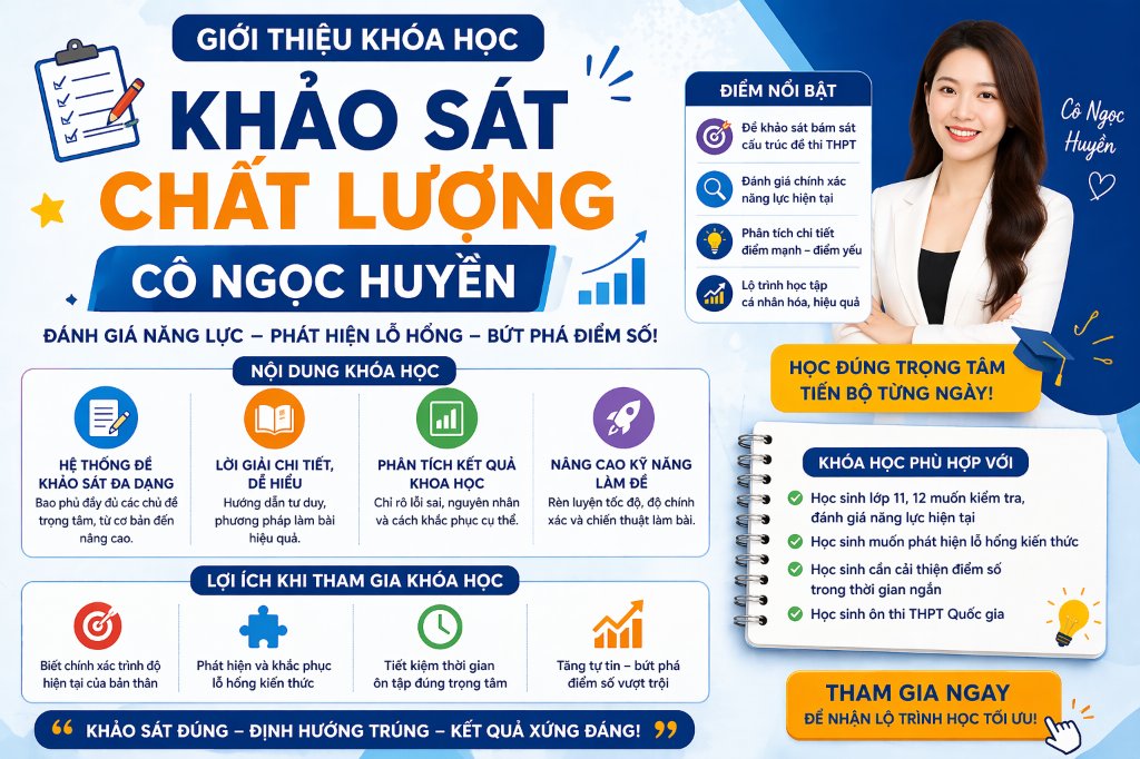 KHÓA HỌC KHẢO SÁT CHẤT LƯỢNG CÔ NGỌC HUYỀN