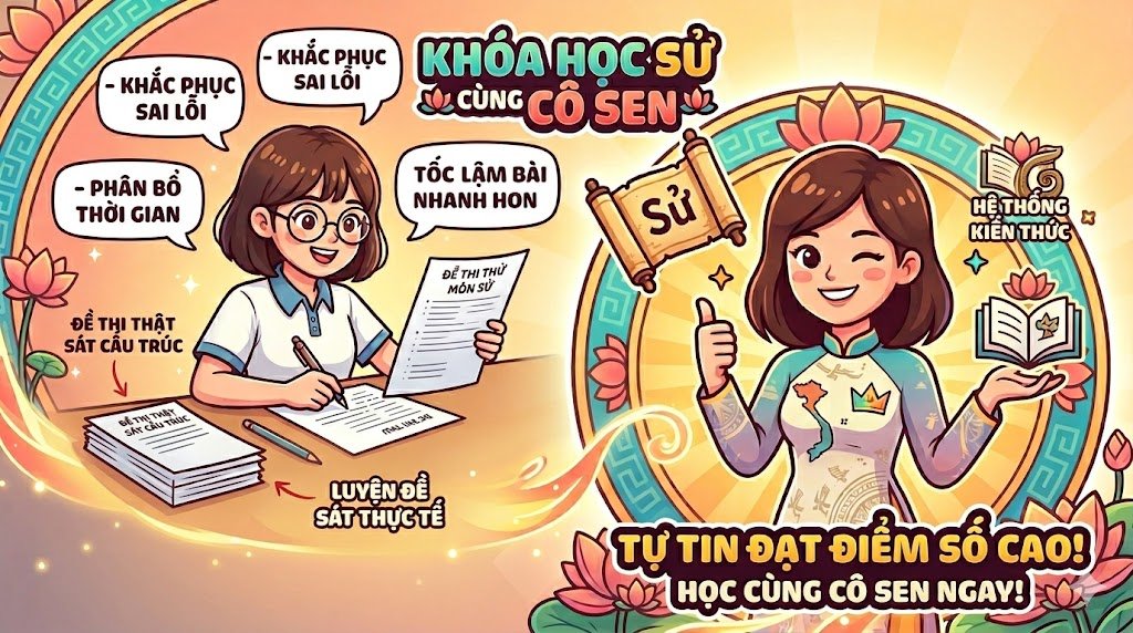 KHÓA LUYỆN ĐỀ SỬ CÙNG CÔ SEN