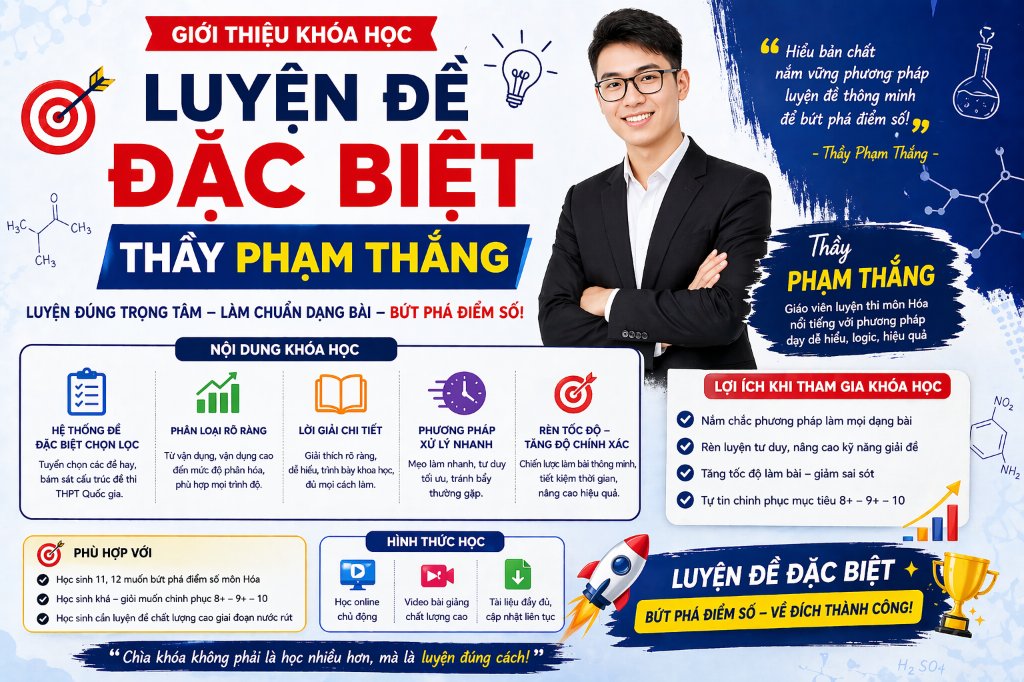 KHÓA LUYỆN ĐỀ ĐẶC BIỆT THẦY PHẠM THẮNG