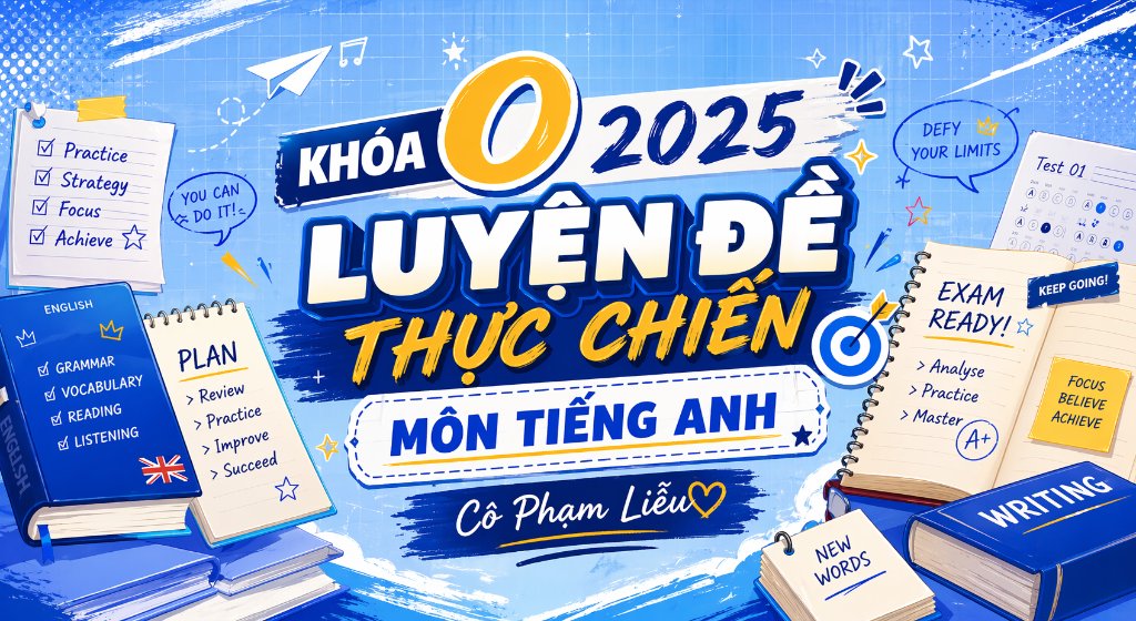 KHÓA O 2025 LUYỆN ĐỀ THỰC CHIẾN MÔN TIẾNG ANH CÔ PHẠM LIỄU