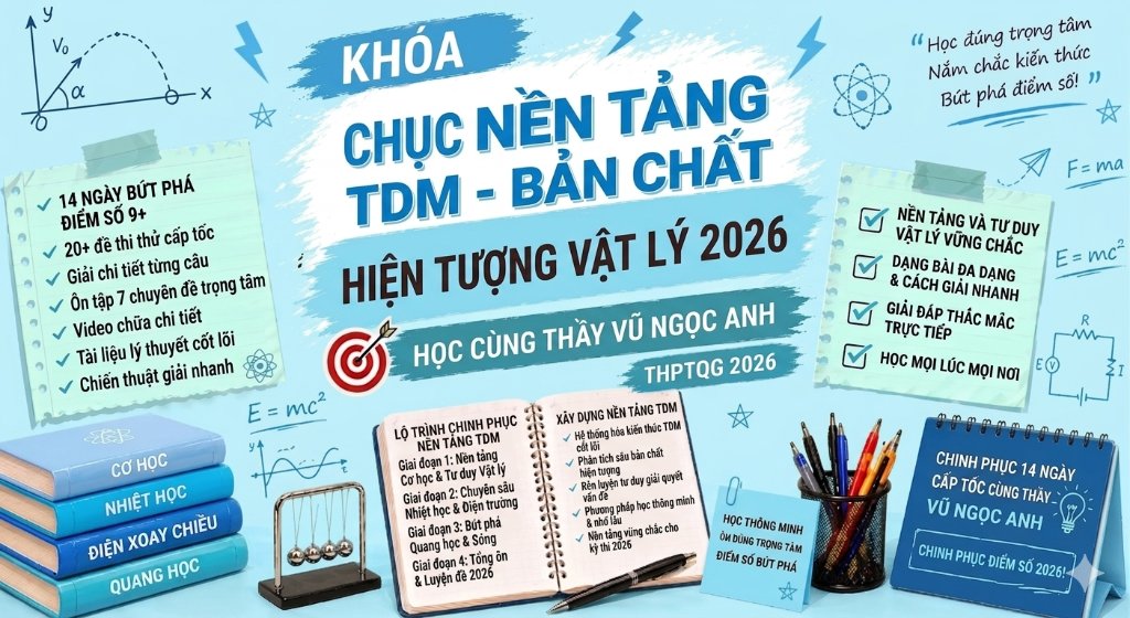 CHINH PHỤC NỀN TẢNG TDM - BẢN CHẤT HIỆN TƯỢNG VẬT LÝ 2026 CÙNG THẦY BÙI XUÂN ĐẠT