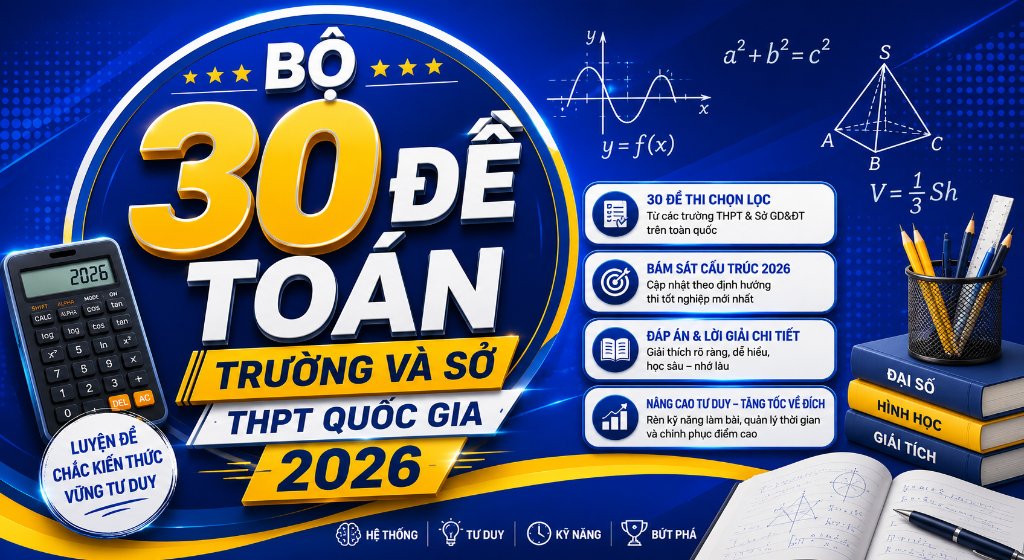 BỘ 30 ĐỀ TOÁN TRƯỜNG VÀ SỞ THPT QUỐC GIA 2026