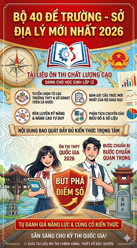 BỘ 40 ĐỀ TRƯỜNG - SỞ ĐỊA LÝ MỚI NHẤT 2026