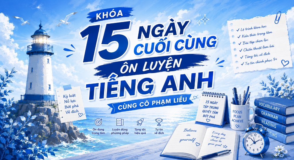 KHÓA 15 NGÀY CUỐI CÙNG - TIẾNG ANH CÔ PHẠM LIỄU