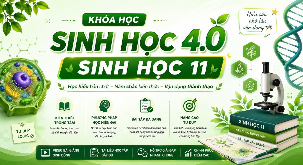 KHÓA SINH HỌC 11 - SINH HỌC 4.0 THẦY VŨ DUY KHÁNH