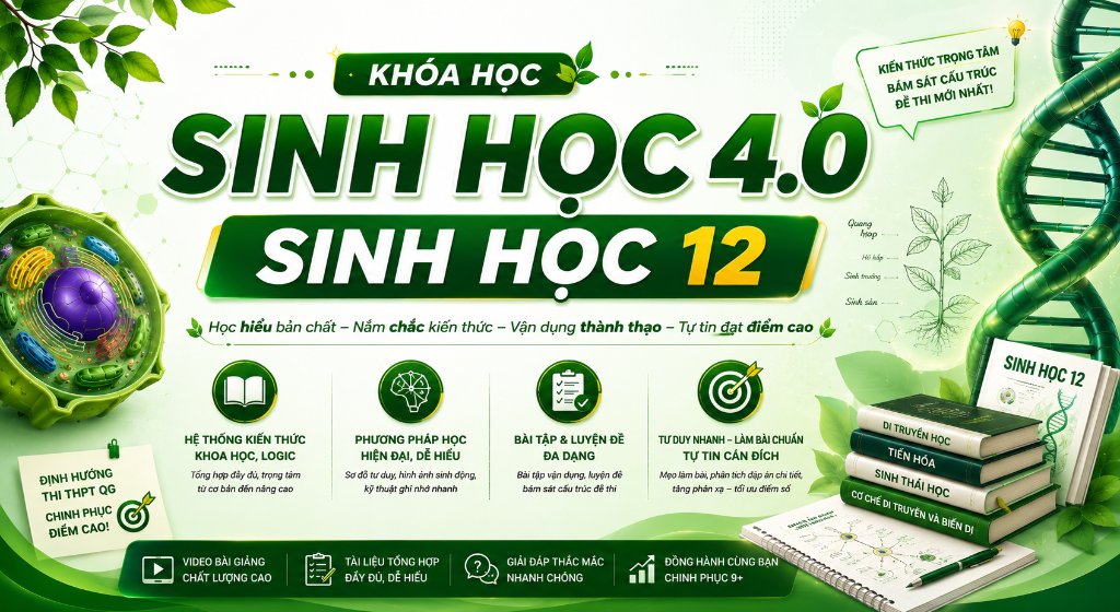 KHÓA SINH HỌC 12 - SINH HỌC 4.0 THẦY VŨ DUY KHÁNH