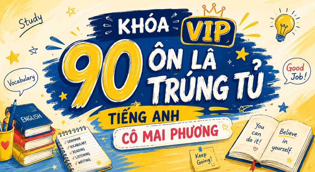 KHÓA VIP 90 ÔN LÀ TRÚNG TỦ - TIẾNG ANH CÔ MAI PHƯƠNG
