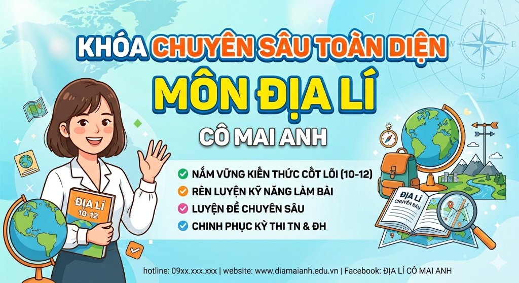KHÓA HỌC CHUYÊN SÂU TOÀN DIỆN ĐỊA LÍ CÔ MAI ANH