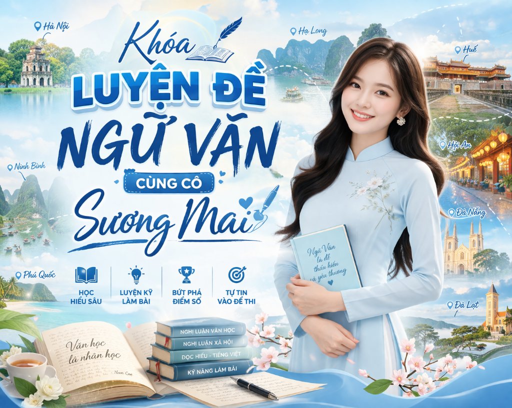 KHÓA HỌC LUYỆN ĐỀ NGỮ VĂN CÙNG CÔ SƯƠNG MAI