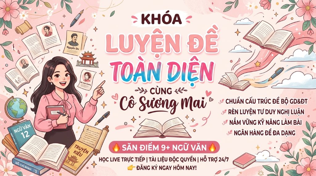 KHÓA LUYỆN ĐỀ NGỮ VĂN TOÀN DIỆN CÙNG CÔ SƯƠNG MAI
