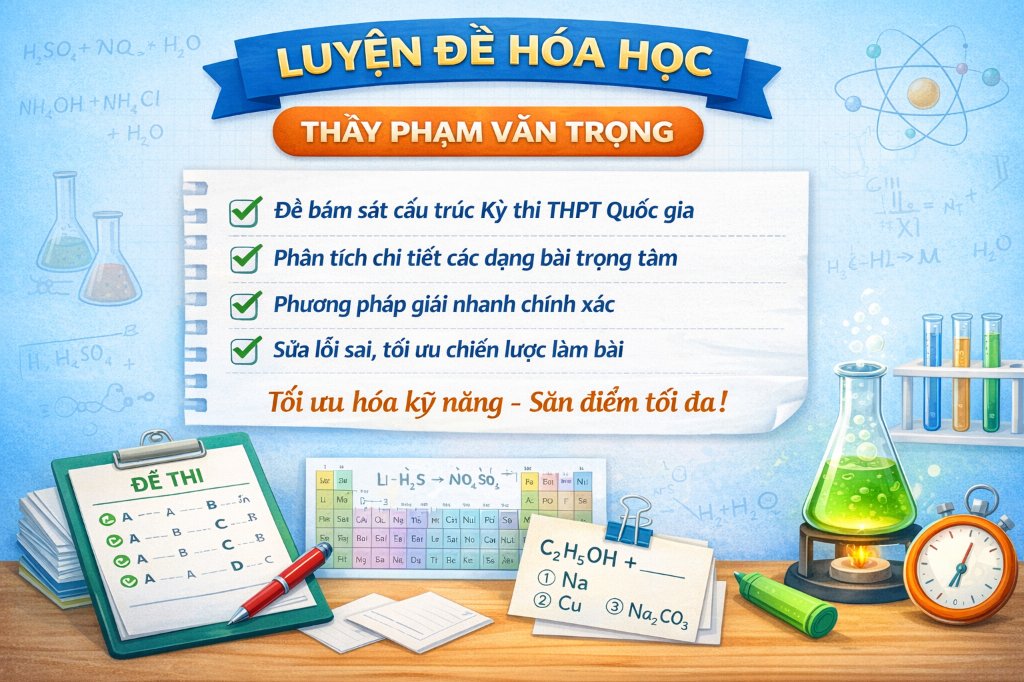 BỘ ĐỀ THI THỬ- TỔNG KIỂM TRA MÔN HÓA HỌC THẦY TRỌNG