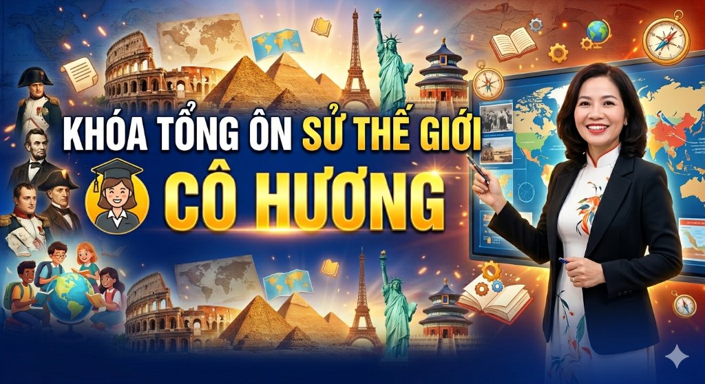 KHÓA HỌC TỔNG ÔN SỬ THẾ GIỚI CÙNG CÔ HƯƠNG