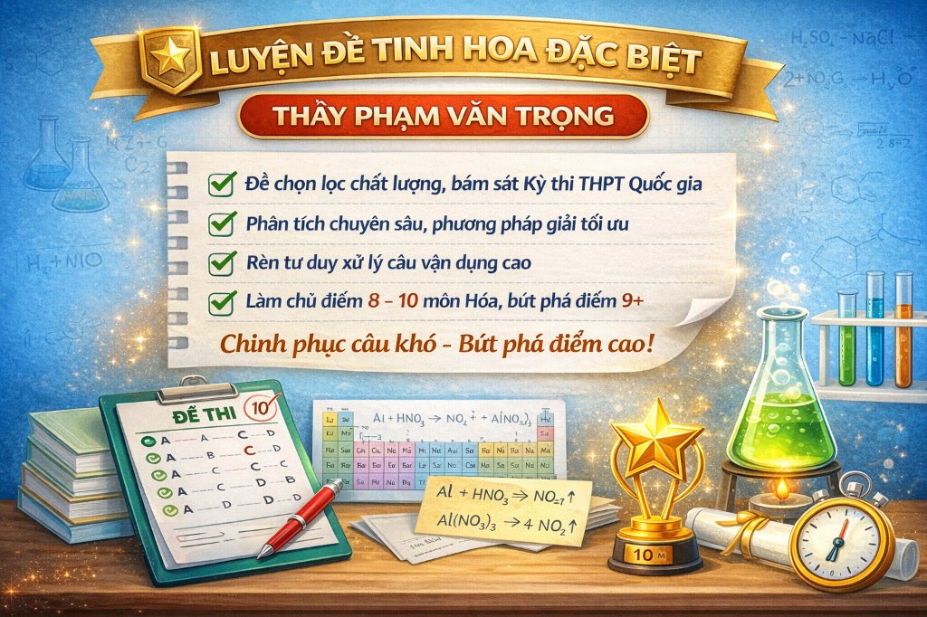 BỘ ĐỀ TINH HOA ĐẶC BIỆT THI THỬ THPT QUỐC GIA THẦY TRỌNG