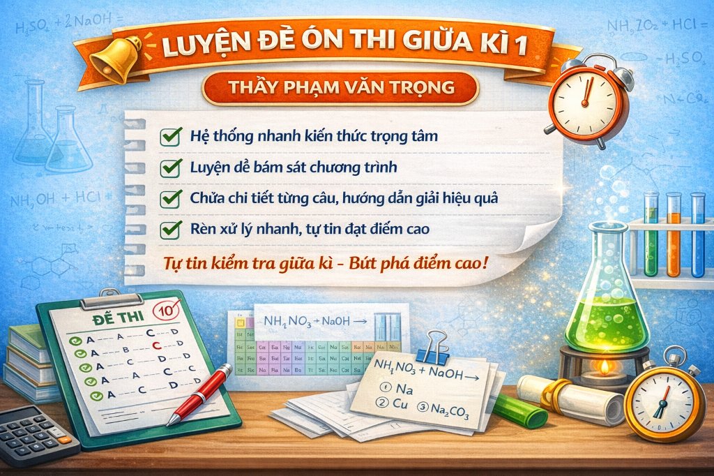 KHÓA HỌC BỘ ĐỀ ÔN THI GIỮA KÌ 1 THẦY TRỌNG