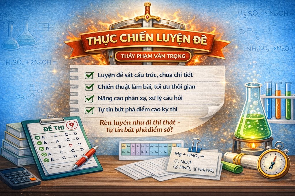 COMBO 40 ĐỀ THỰC CHIẾN ÔN TẬP TỔNG HỢP HÓA HỌC THẦY TRỌNG