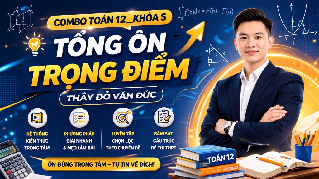 KHÓA HỌC- S- TOÁN 12- TỔNG ÔN TRỌNG ĐIỂM