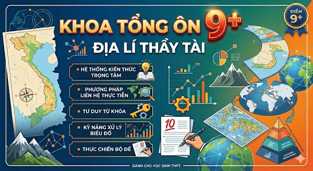 TỔNG ÔN 9+ ĐỊA LÍ THẦY TÀI 2026