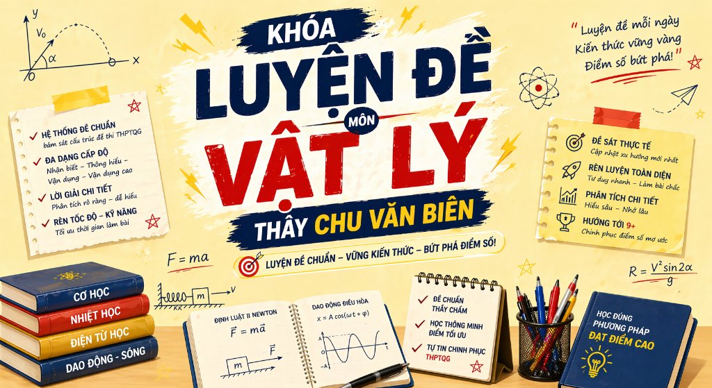 KHÓA LUYỆN ĐỀ MÔN VẬT LÝ THẦY CHU VĂN BIÊN
