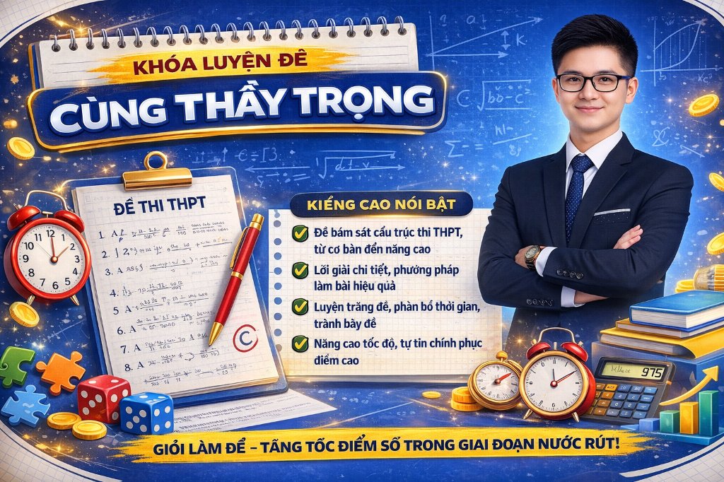 KHÓA E+N  HỌC LUYỆN ĐỀ CÙNG THẦY TRỌNG