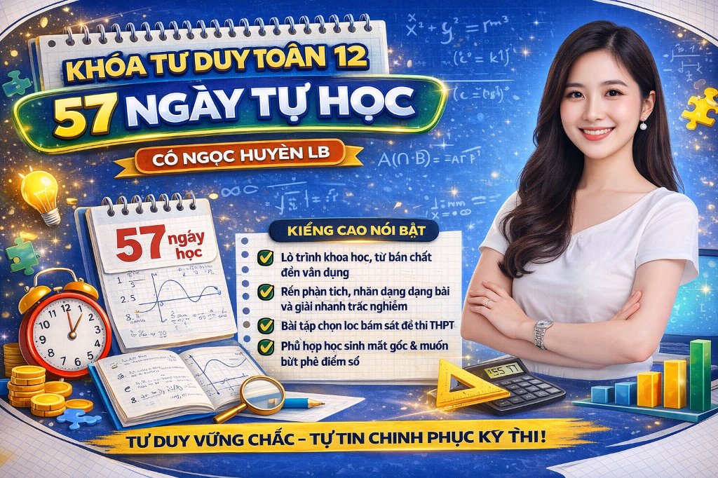 KHÓA HỌC TƯ DUY TOÁN 12- 57 NGÀY TỰ HỌC TOÁN CÔ NGỌC HUYỀN LB