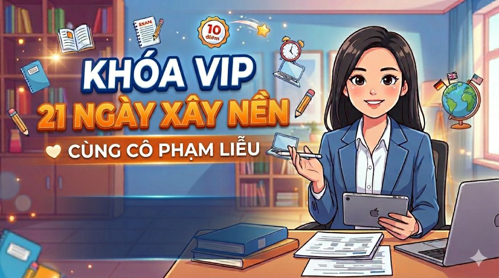 KHÓA VIP 21 NGÀY XÂY NỀN TIẾNG ANH CÙNG CÔ PHẠM LIỄU