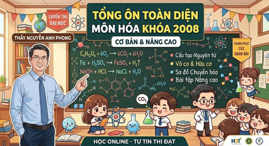 KHÓA TỔNG ÔN TOÀN DIỆN CƠ BẢN VÀ NÂNG CAO HÓA CÙNG THẦY NGUYỄN ANH PHONG