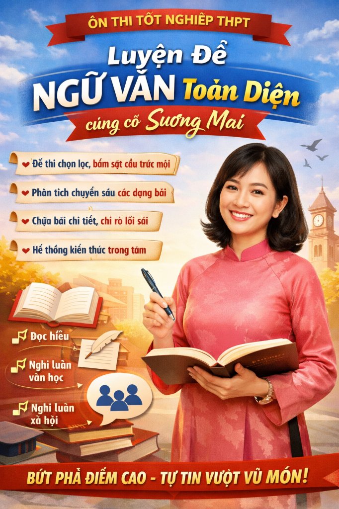 KHÓA LUYỆN ĐỀ NGỮ VĂN TOÀN DIỆN CÙNG CÔ SƯƠNG MAI