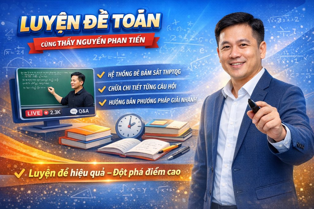KHÓA HỌC  LUYỆN ĐỀ TOÁN CÙNG THẦY TIẾN