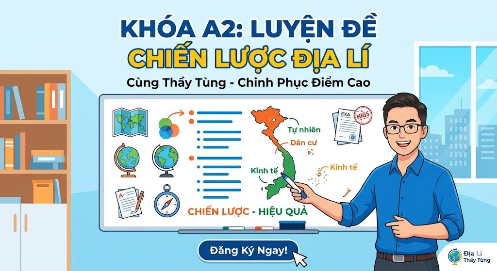 KHÓA HỌC A2 - LUYỆN ĐỀ CHIẾN LƯỢC ĐỊA LÍ THẦY TÙNG